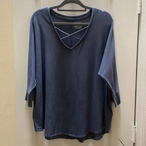 Boutique Plus criss cross neckline tunic